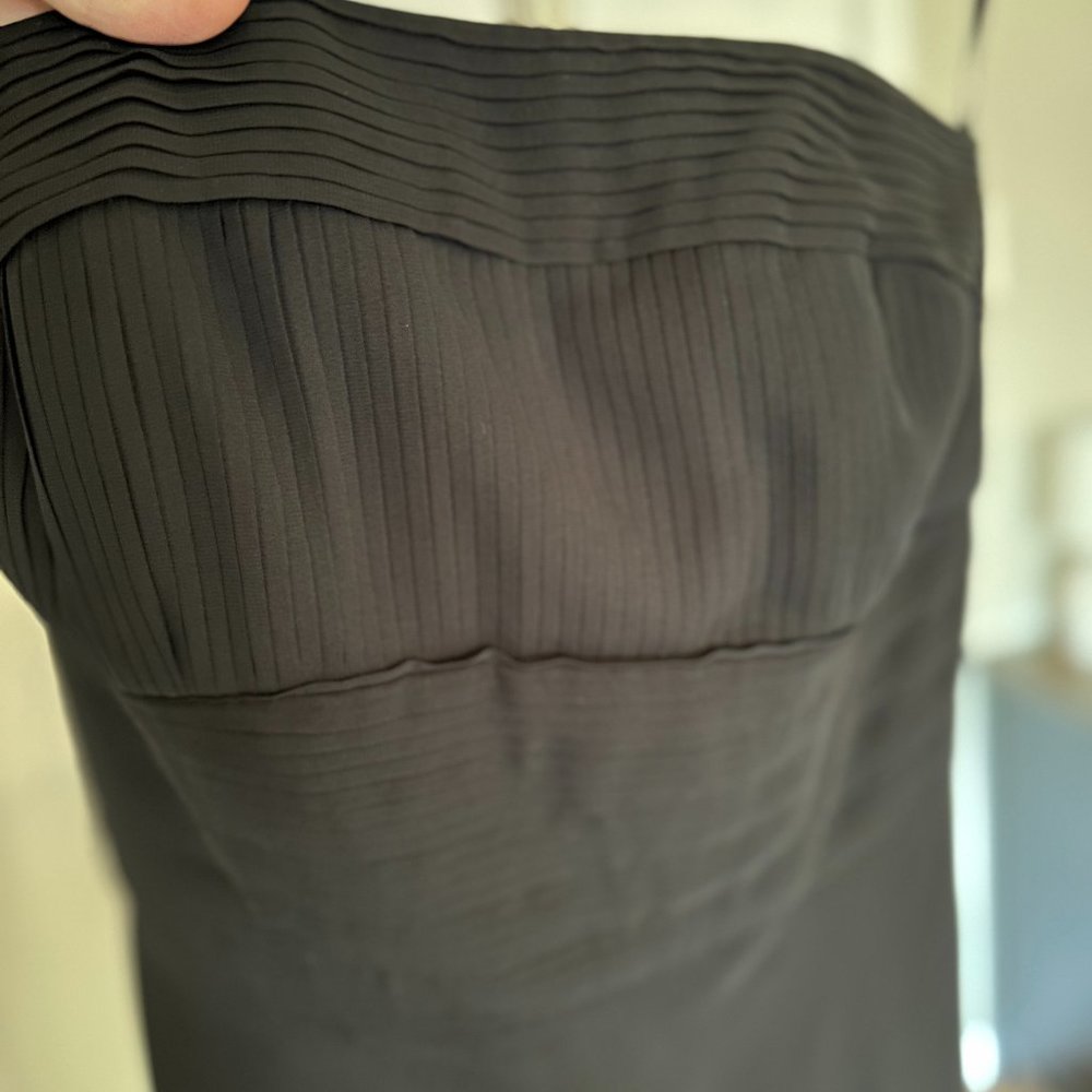 White House Black Market Black Strapless Chiffon Dress